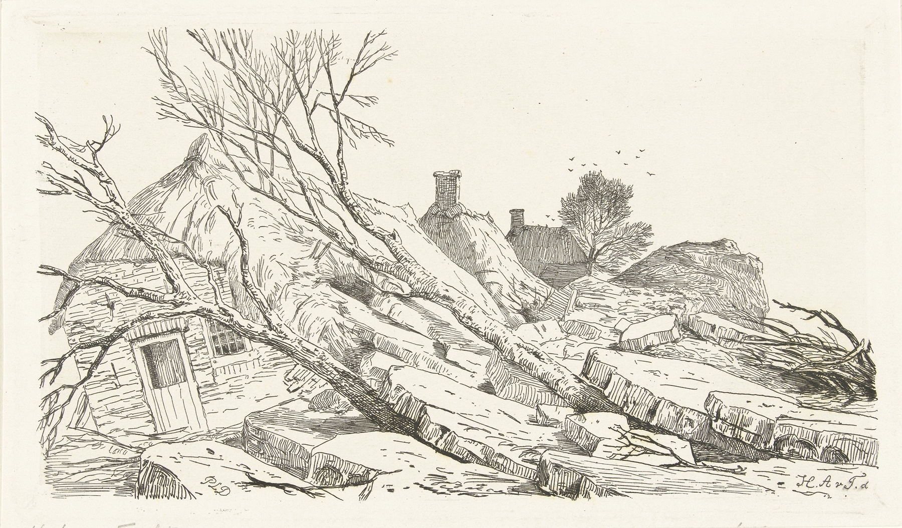 Landscape with ice and river by Pierre Louis Dubourcq, 1855
