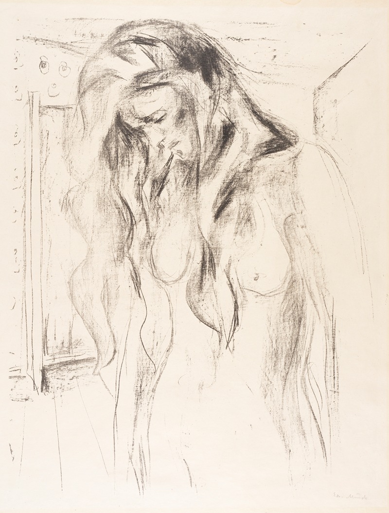 Edvard Munch's *Weinende junge Frau* captures deep emotional turmoil.