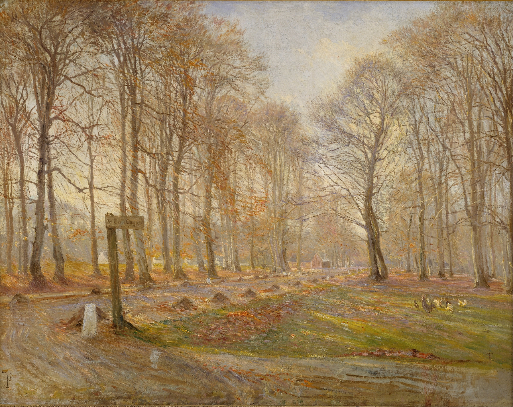Late Autumn Day in the Jægersborg Deer Park by Theodor Philipsen, impressionism
