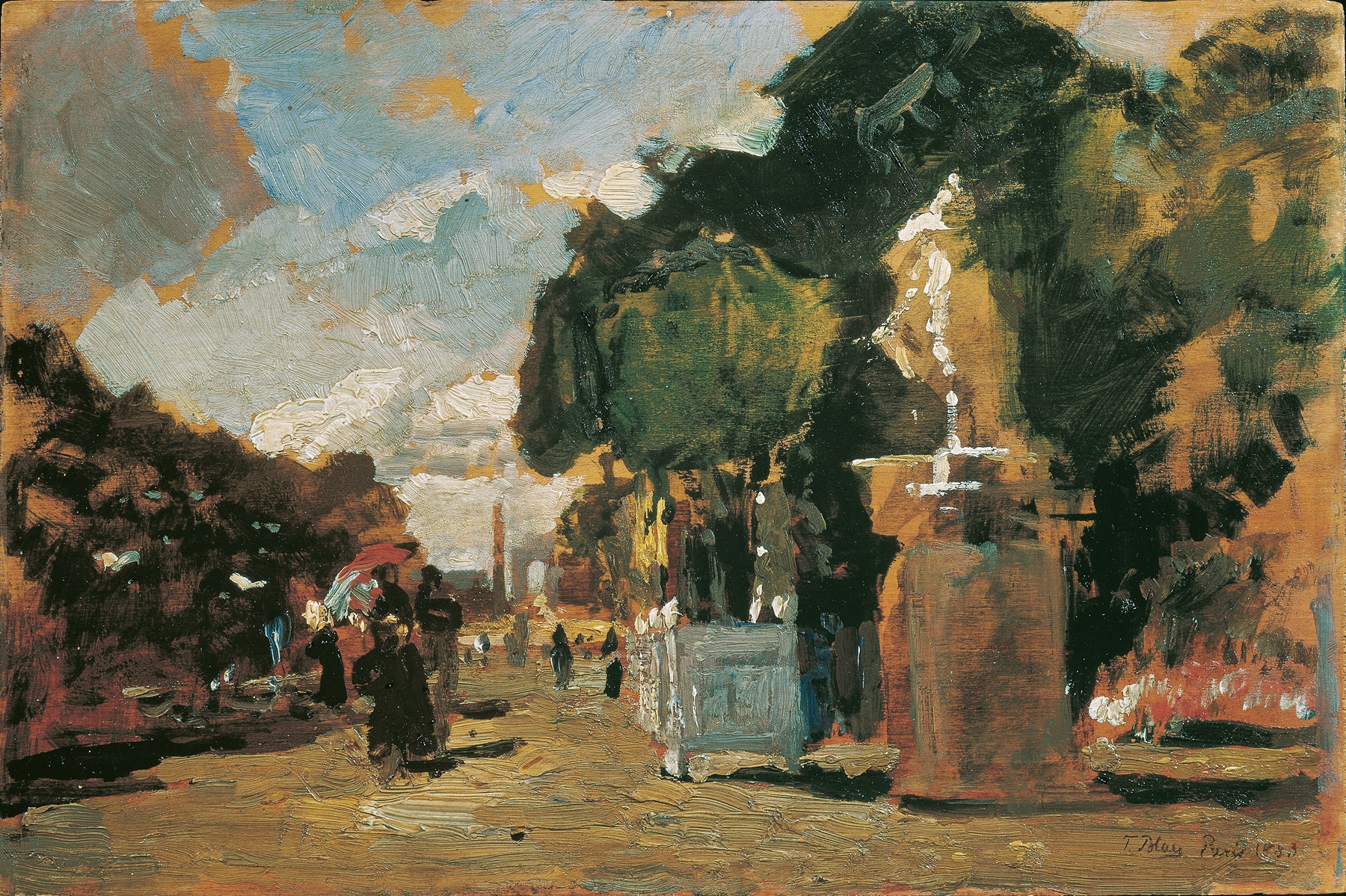 Aus den Tuilerien – Sonniger Tag, by Tina Blau, public domain
