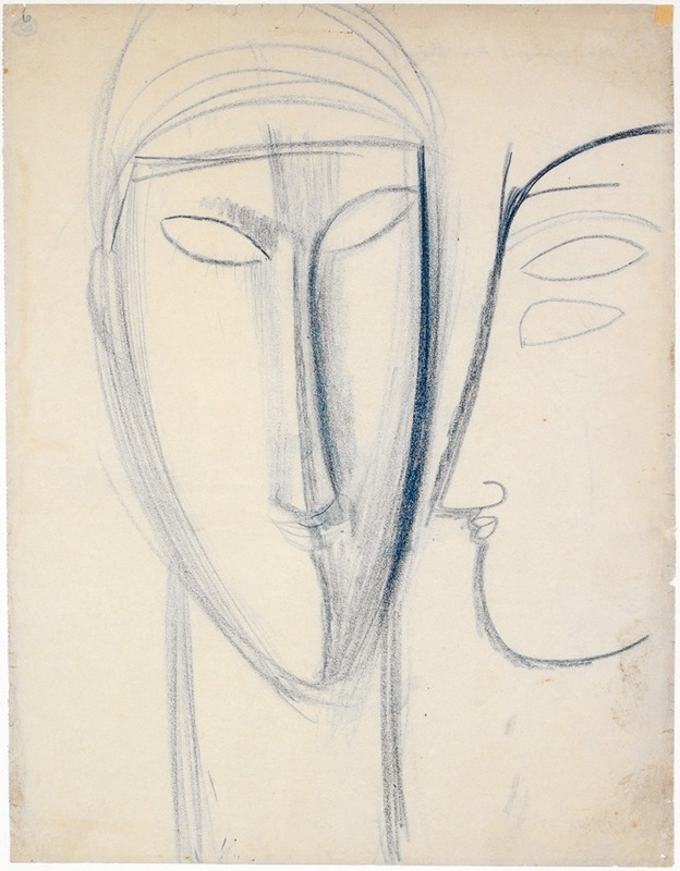 Amedeo Modigliani's painting features a long face and head in profile.