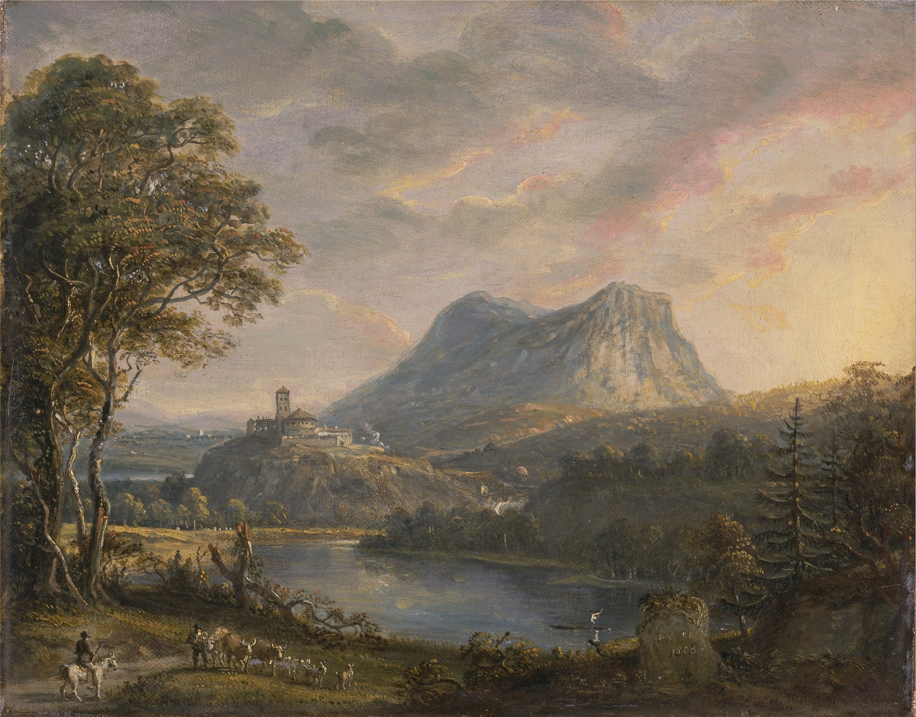 Landscape with a Lake, by Paul Sandby, public domain