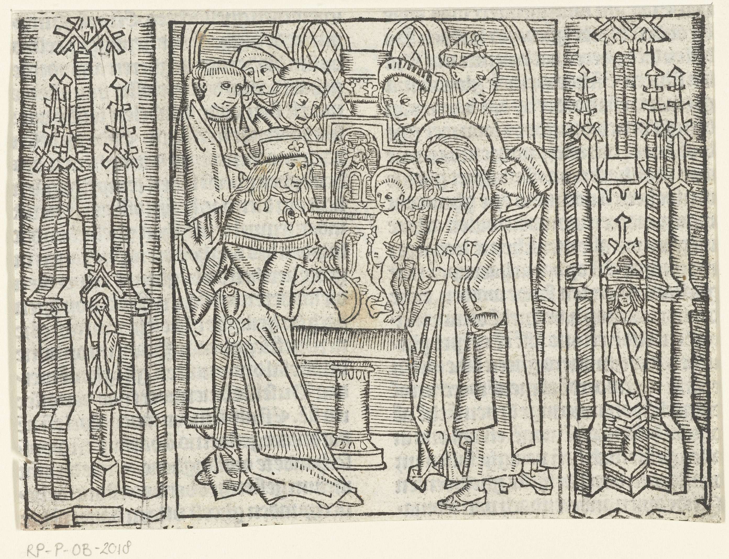 Religious scene in a temple, paper artwork by Master of Delft