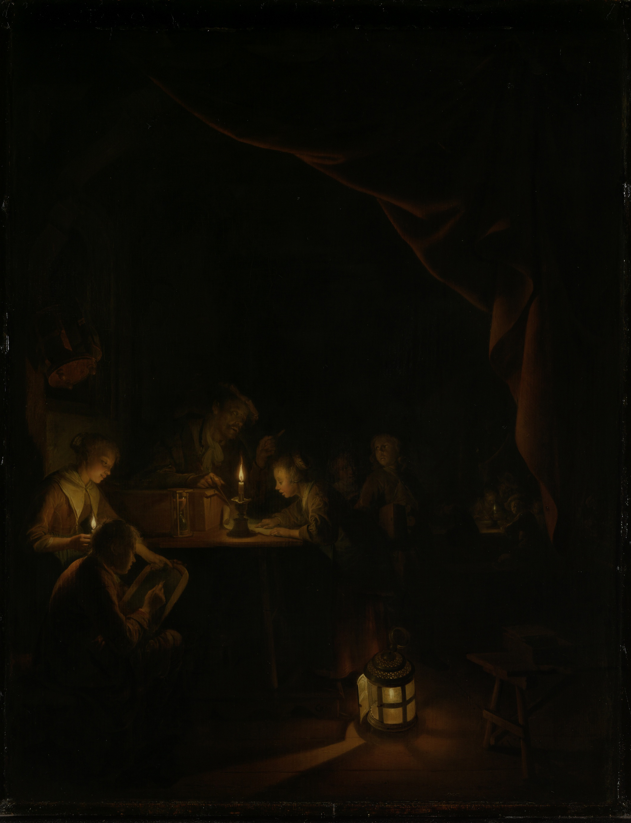 The Night School, by Gerard Dou, public domain