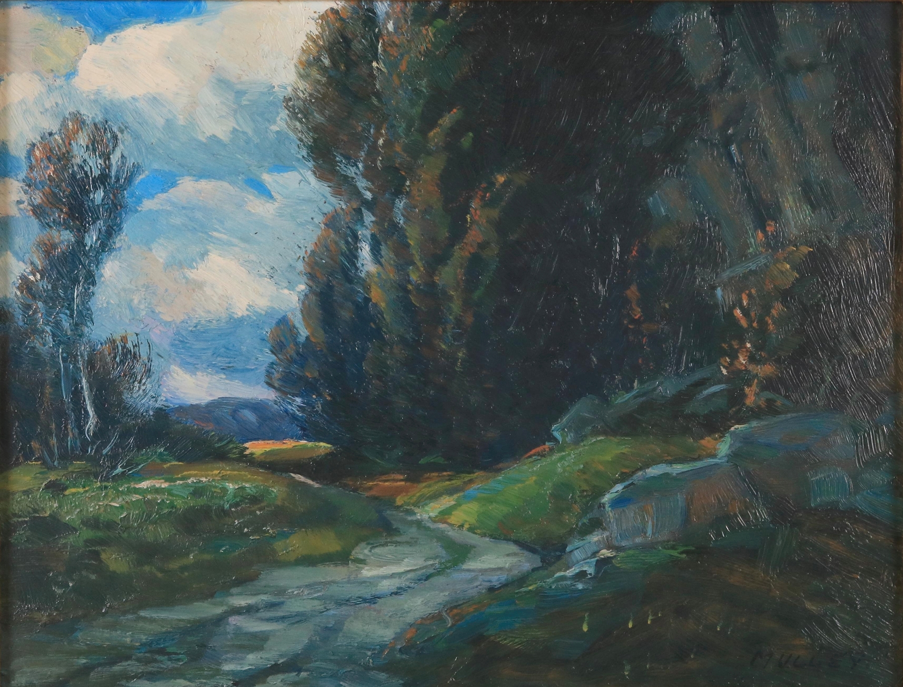 Landscape featuring a narrow path and foliage by Oskar Mulley