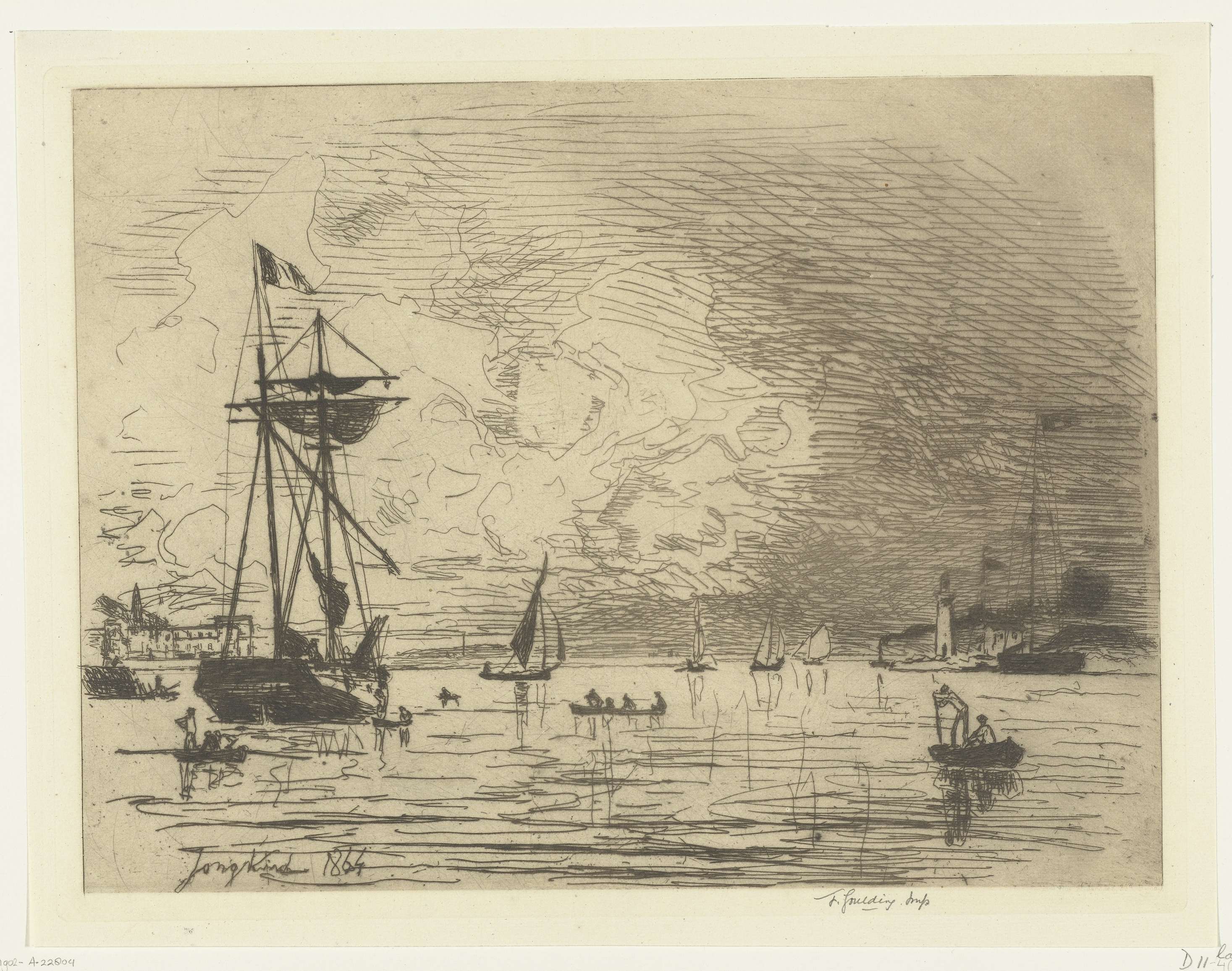 Uitgang van de haven van Honfleur, by Johan Barthold Jongkind, public domain