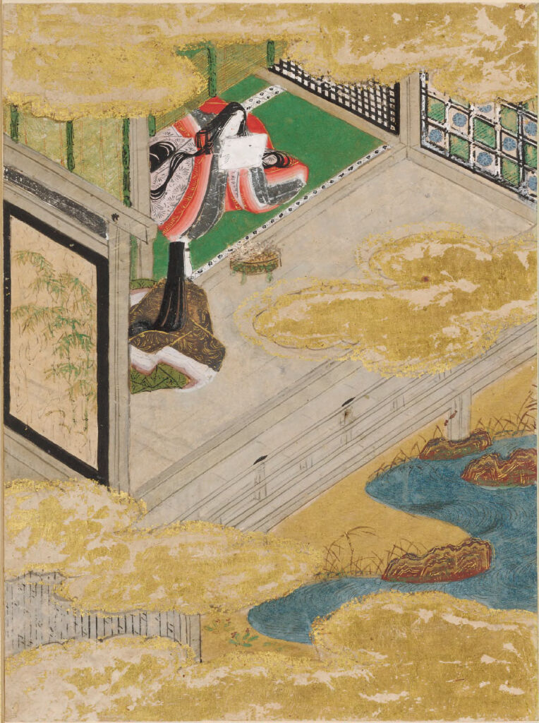 Bracken Shoots (Sawarabi), Illustration to Chapter 48 of the Tale of Genji (Genji monogatari), by Tosa Mitsunobu, public domain