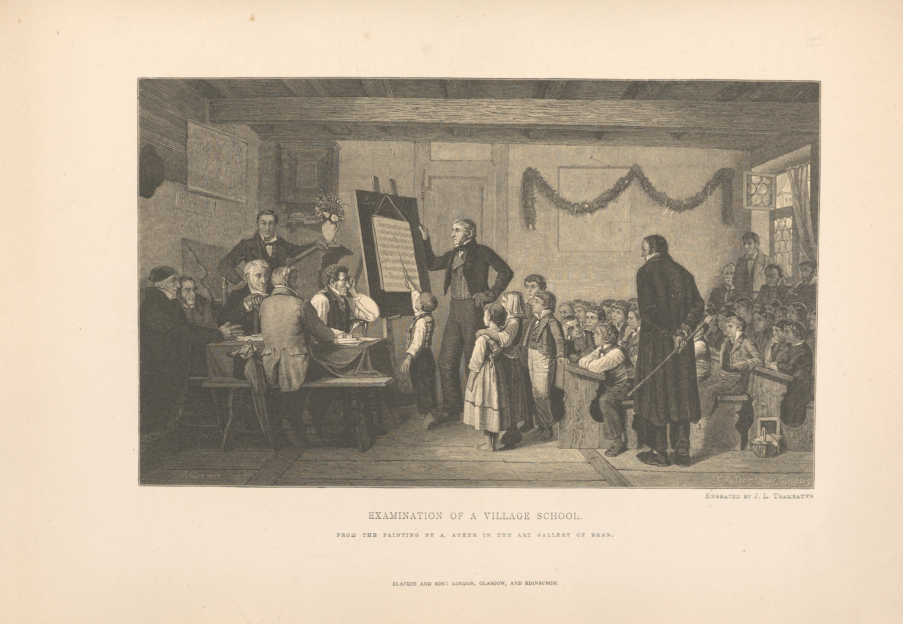 A.‎ ‎Anker – Examination‎ ‎of‎ ‎a‎ ‎Village‎ ‎School, by Theodor Gsell Fels, public domain