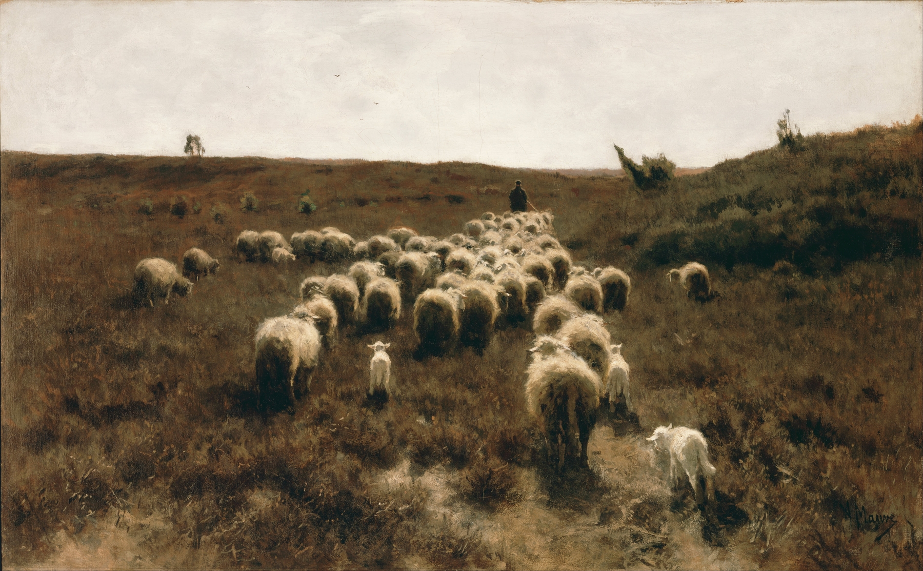 The Return of the Flock, Laren, by Anton Mauve, public domain