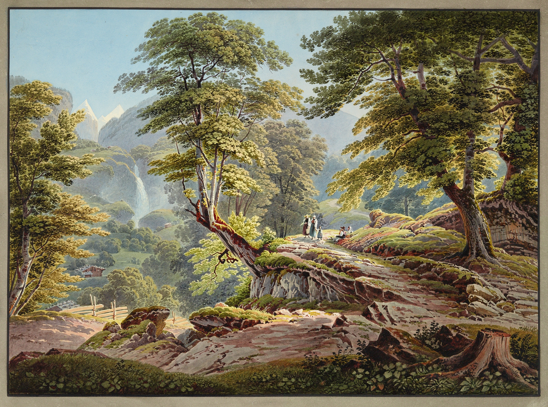 Landscape of Descente du Hasliberg vers Meiringen by Gabriel Lory the Younger, medium unknown