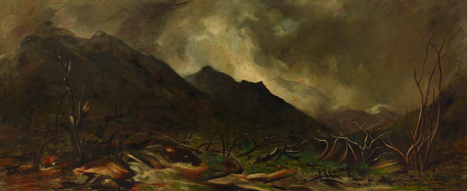 Mount Rolleston, Otira Gorge, oil on canvas by Petrus van der Velden