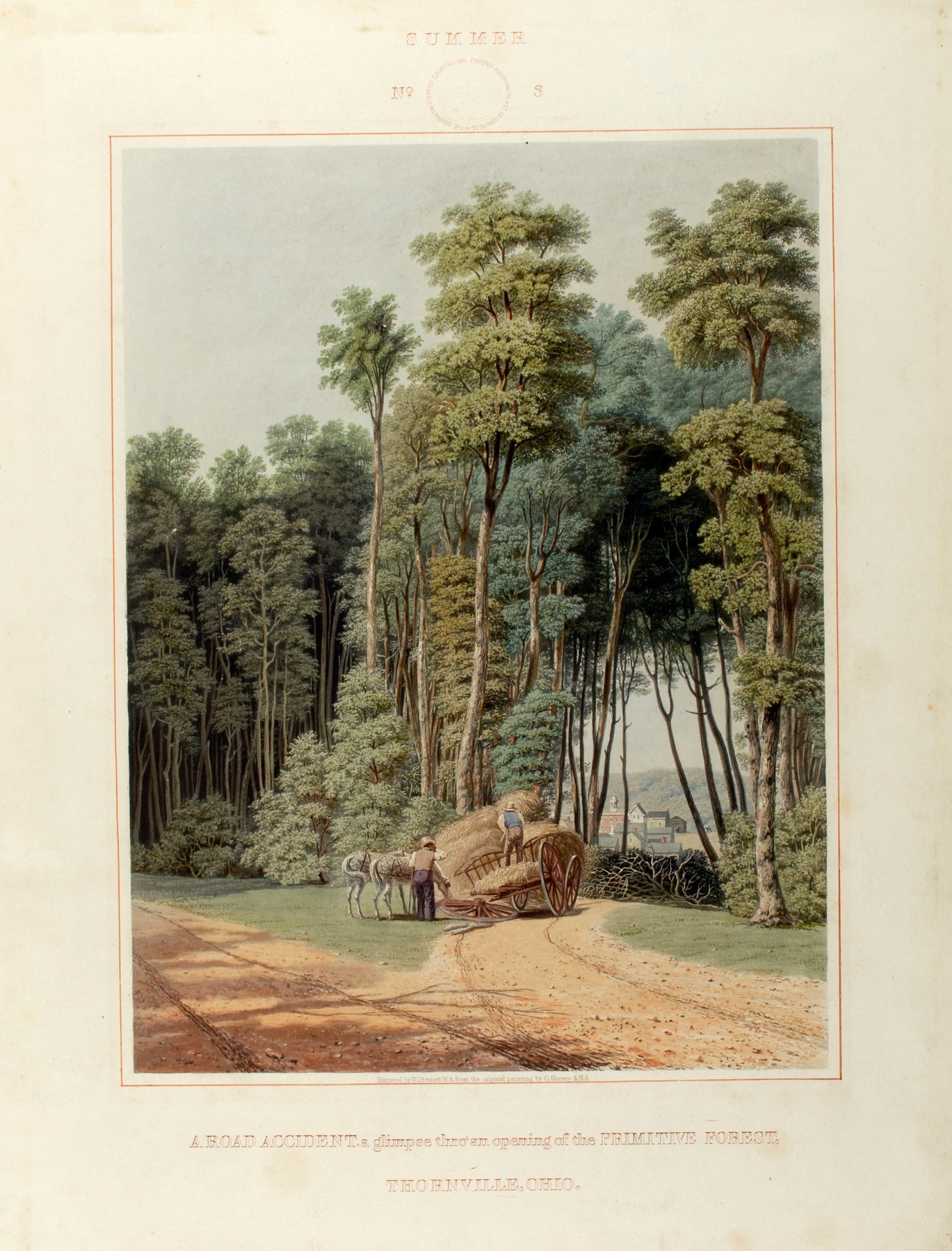 A Road Accident; a Glimpse thro’ an Opening of the Primitive Forest, oil painting by William James Bennett