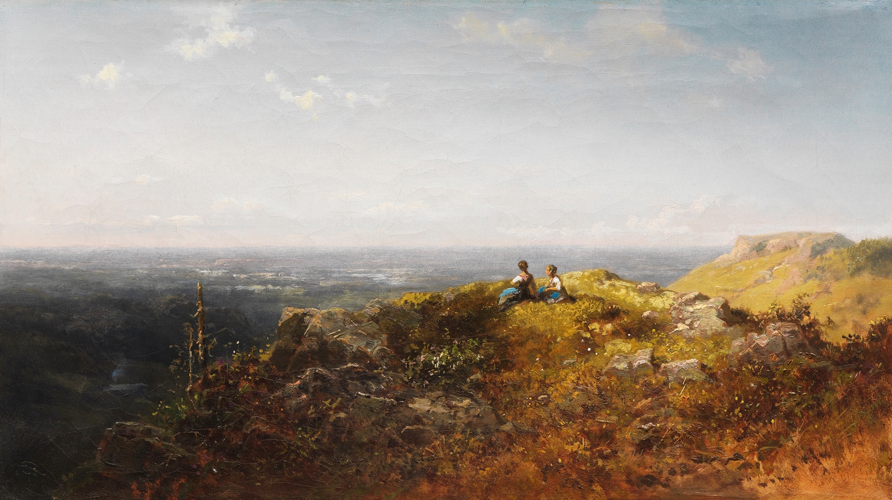 Zwei Dirndl auf der Alm, by Carl Spitzweg, public domain