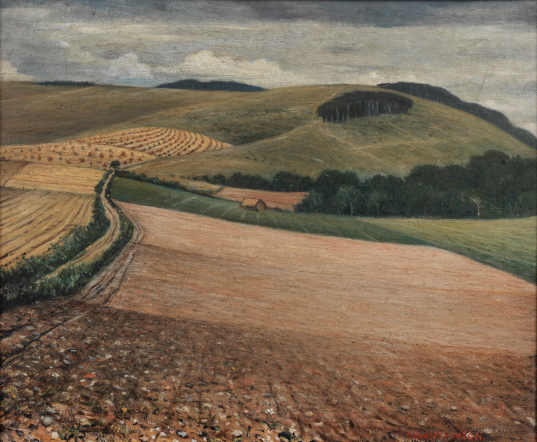 The Peaceful Rhythms Of The Downs, by Christopher R. W. Nevinson, public domain