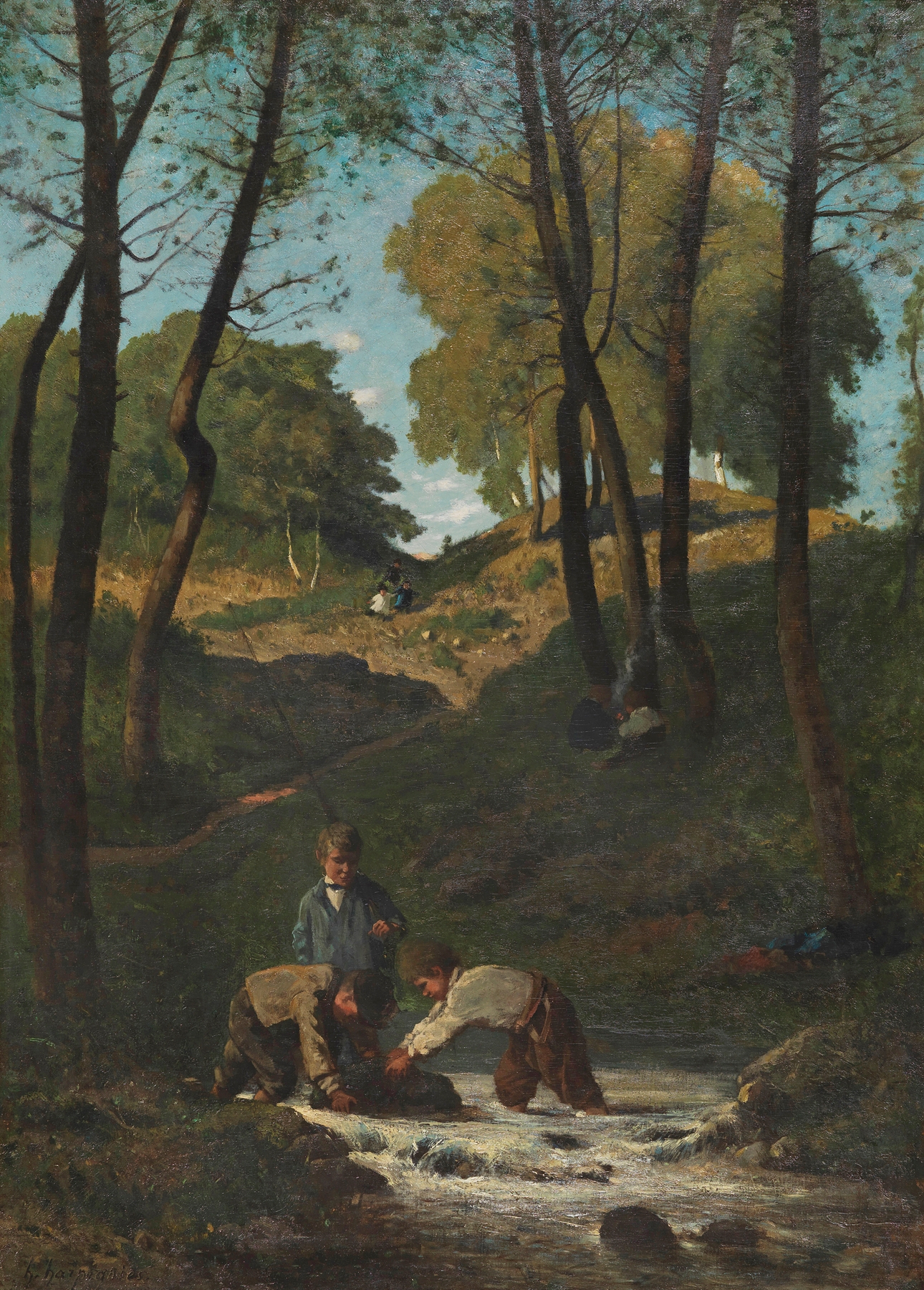 Chercheurs d’écrevisses, by Henri-Joseph Harpignies, public domain