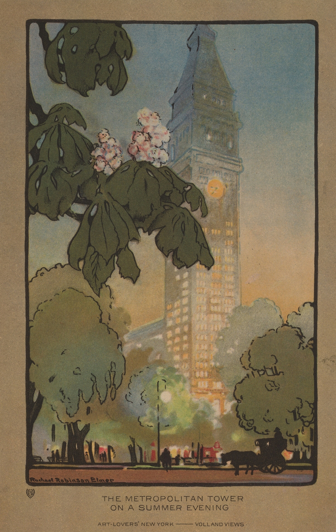 The Metropolitan Tower on A Summer Evening, by Rachael Robinson Elmer, public domain