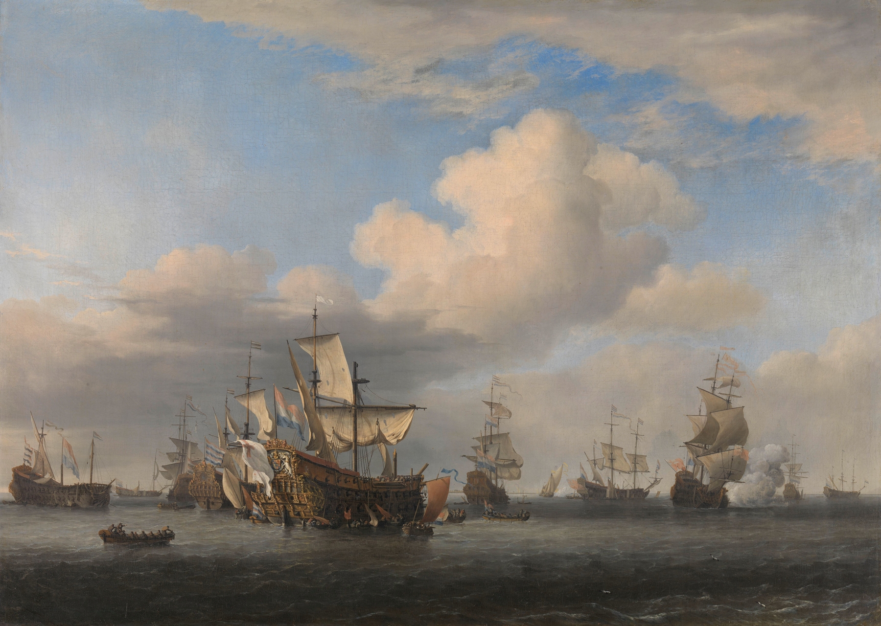 Captured English Ships after the Four Days’ Battle, by Willem van de Velde the Younger, public domain