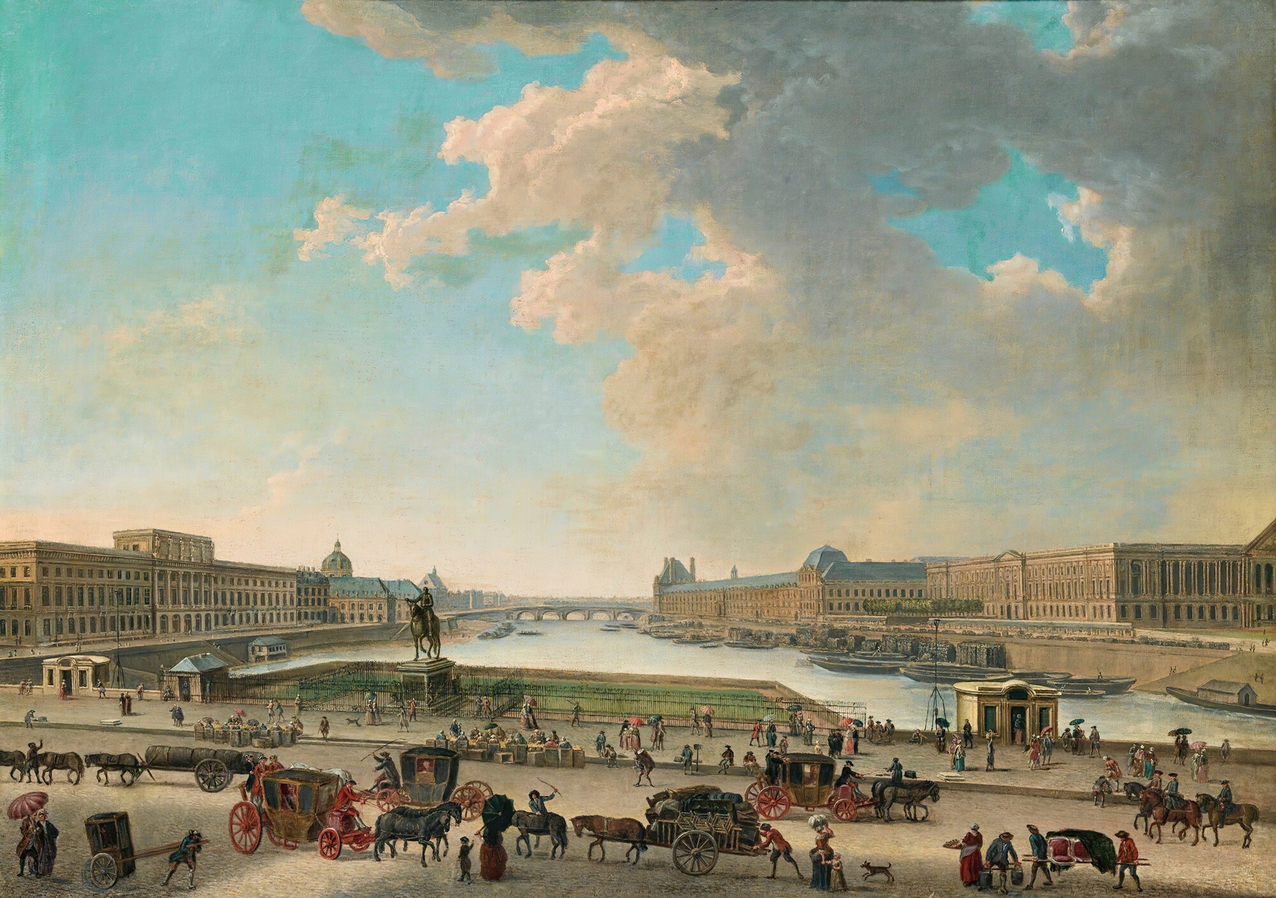 View of Paris Taken From The Place Dauphine, oil painting by Pierre-Antoine Demachy
