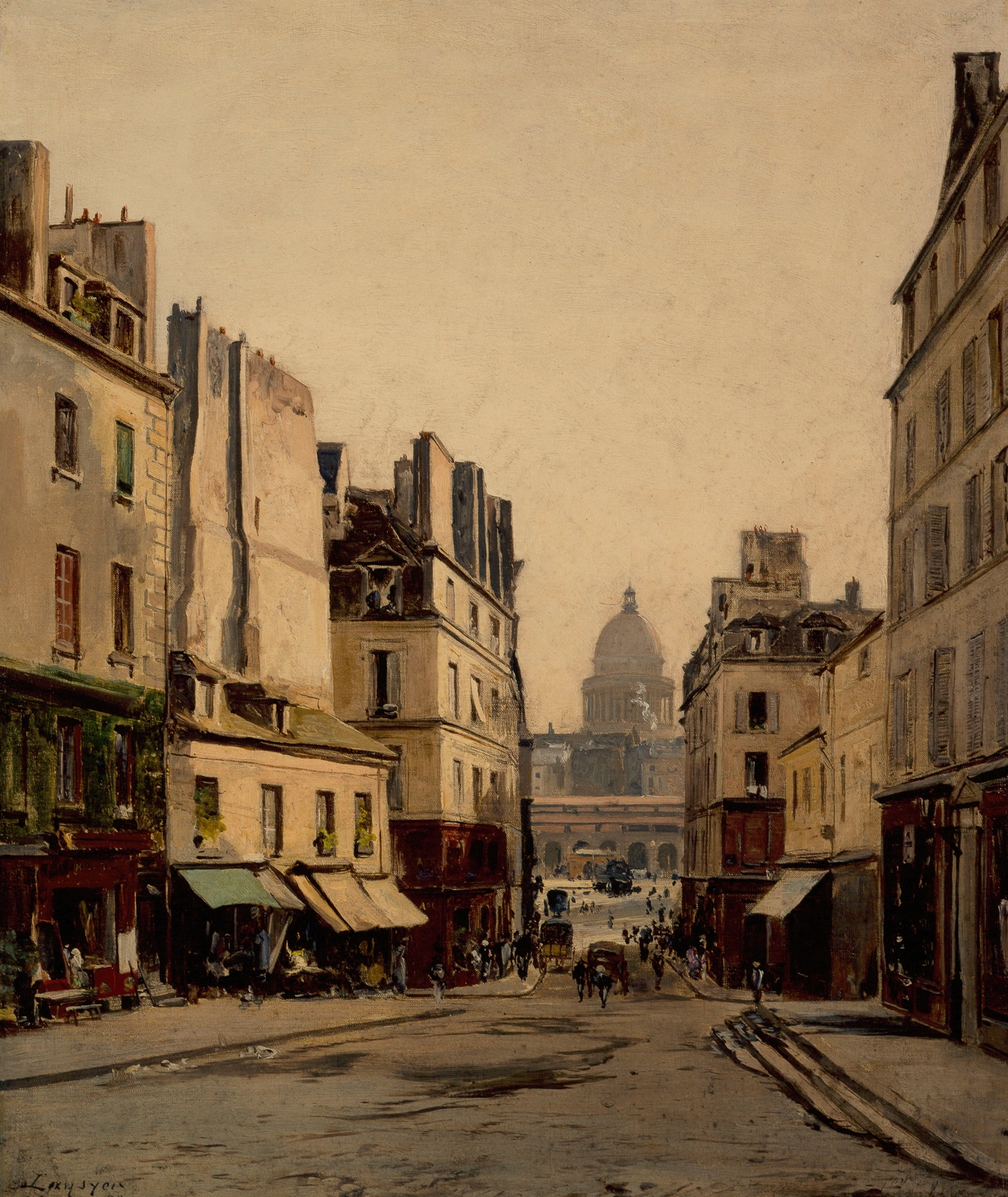 Landscape of La Rue du Haut-Pavé, oil on canvas by Emmanuel Lansyer