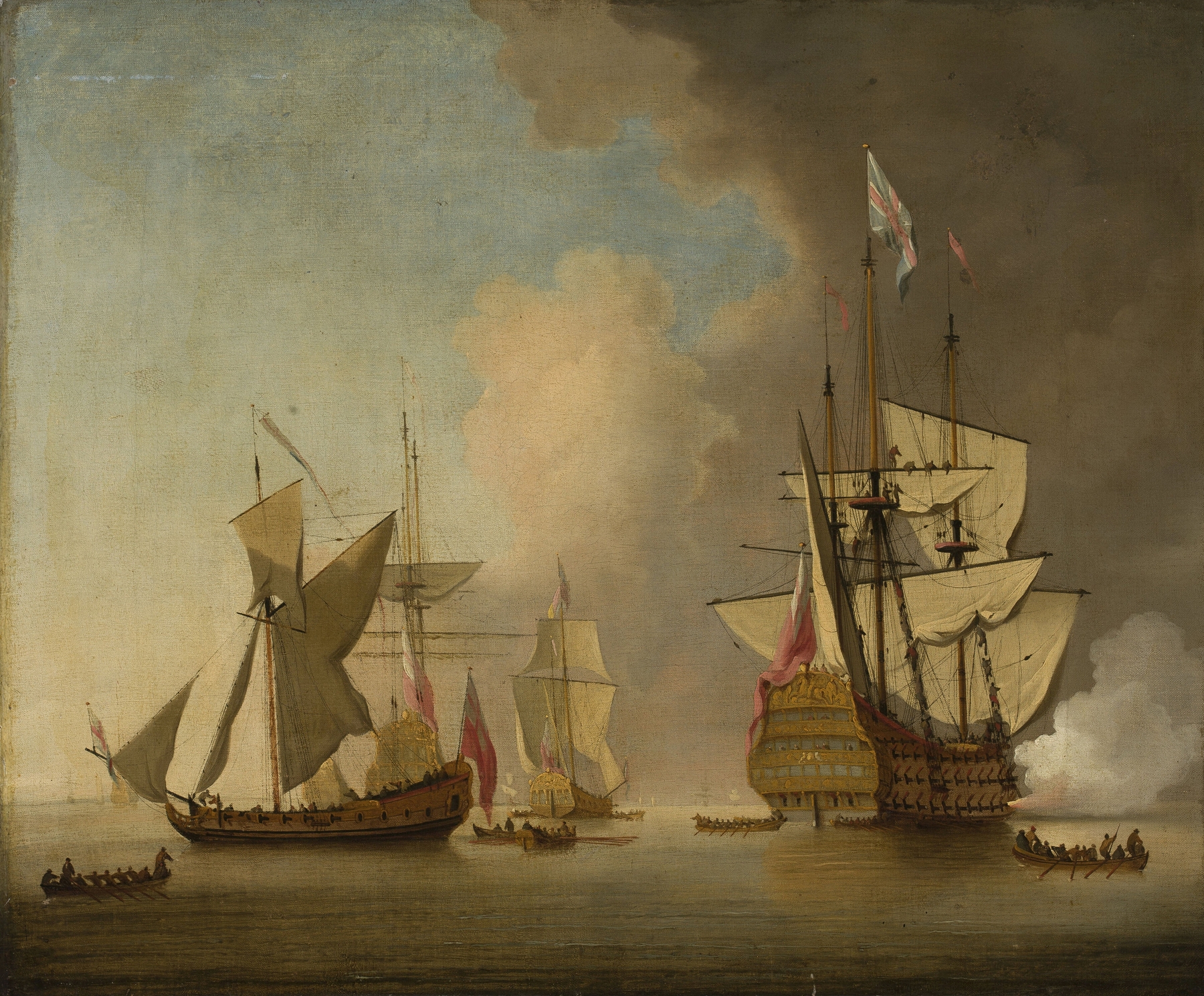 Ships on the sea, by Peter Monamy, public domain