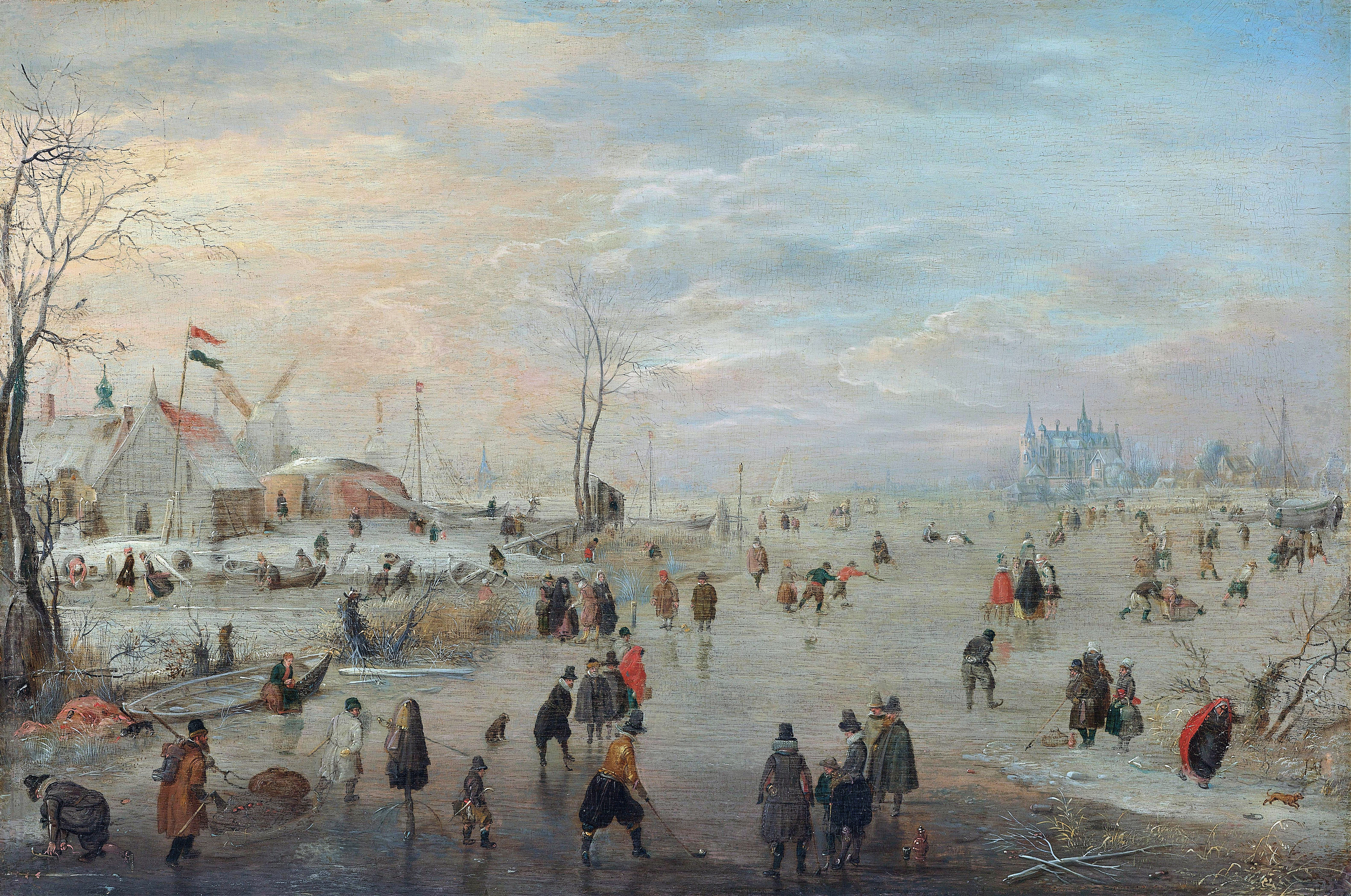 Enjoying the Ice, by Hendrick Avercamp, public domain