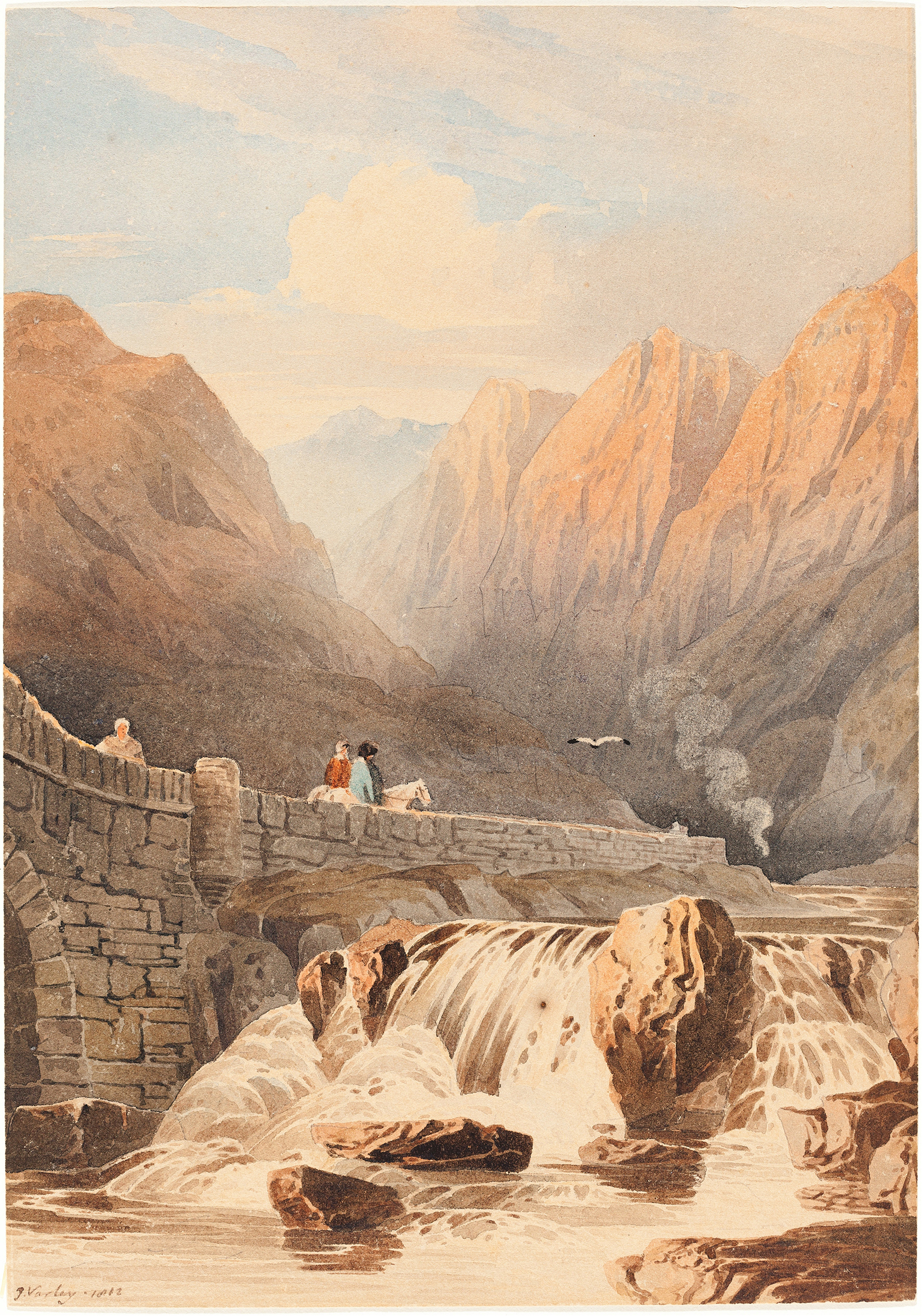 Pont Aberglaslyn, by John Varley, public domain