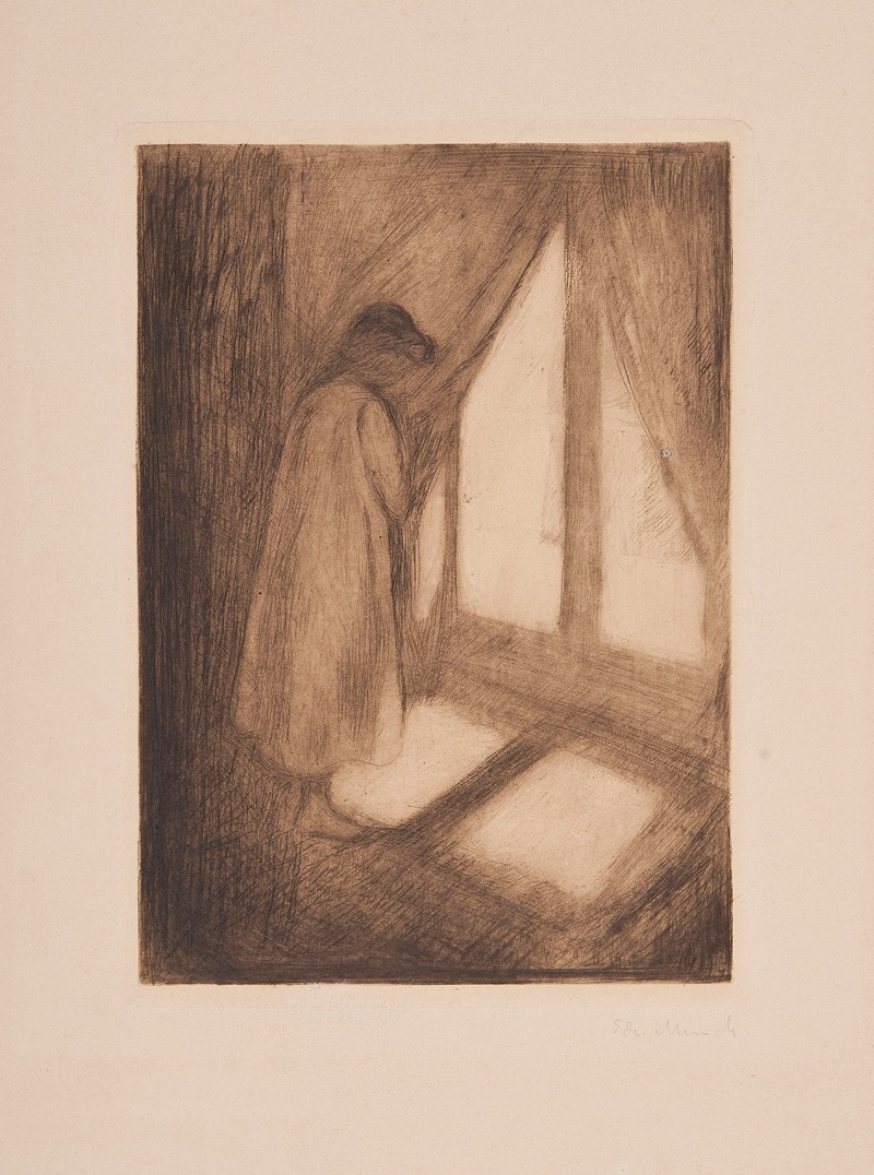 A young girl gazes out a window, lost in thought, surrounded by soft colors.