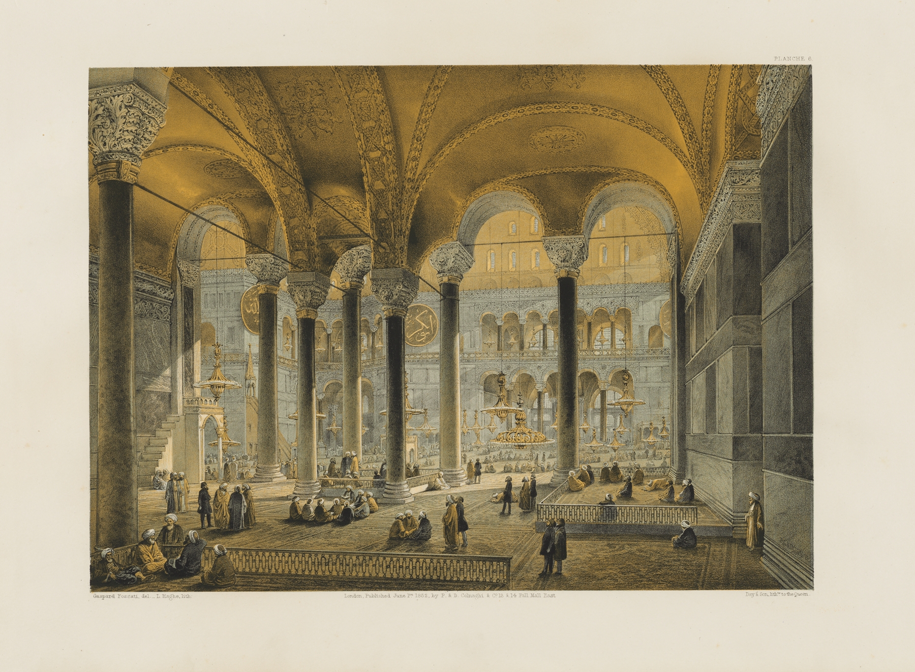 Aya Sofia, Constantinople; as recently restored by order of H. M. the sultan Abdul-Medjid Pl.06, by Gaspare Fossati, public domain
