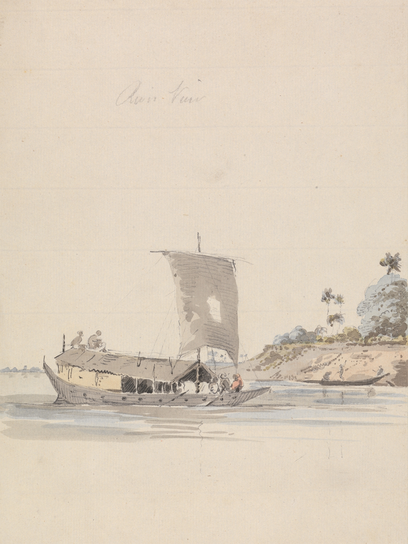 River View with a Junk, oil on canvas by Samuel Davis