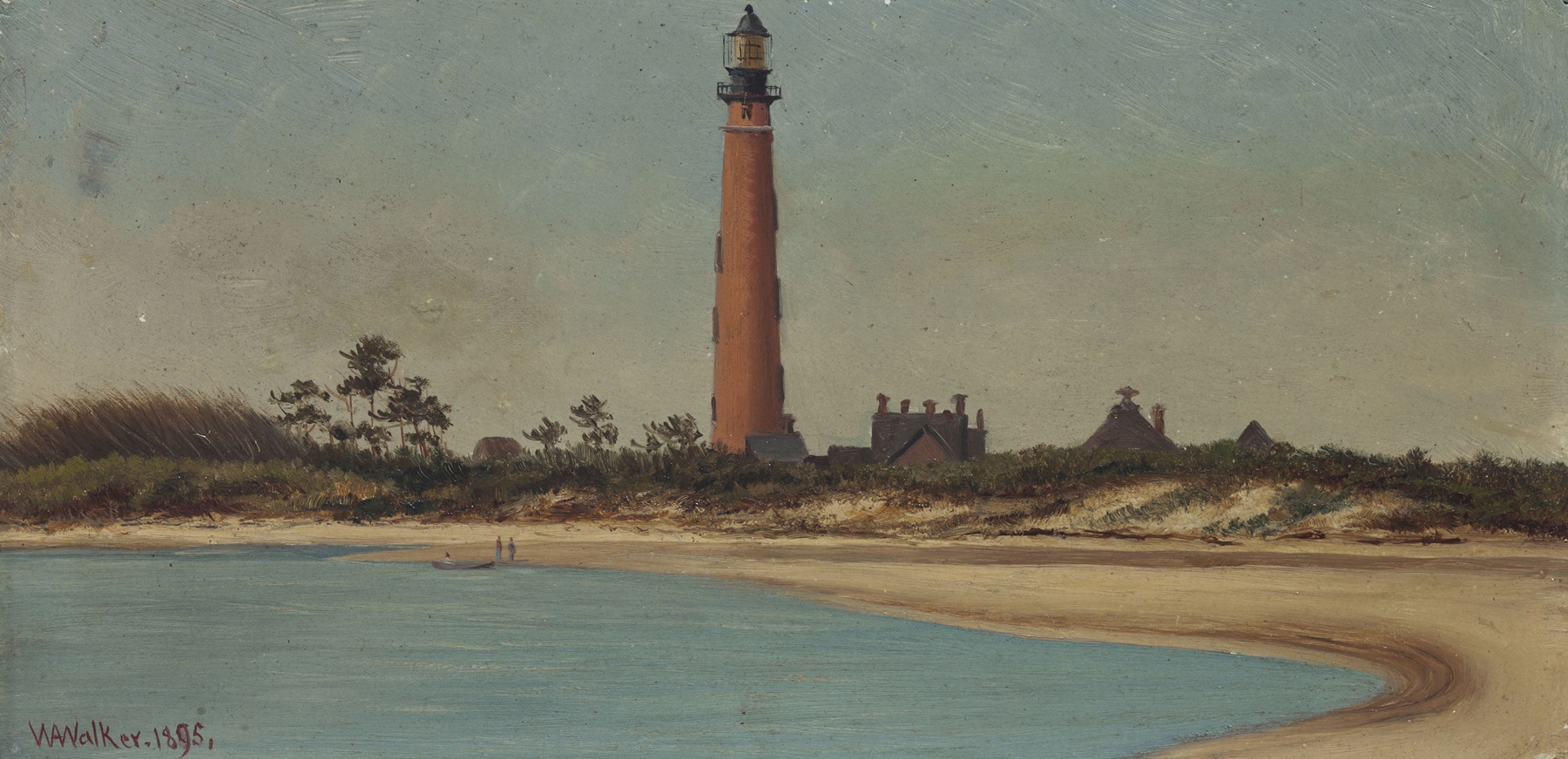 Ponce de Leon Inlet Lighthouse by William Aiken Walker, oil painting depicting a lighthouse and ocean landscape
