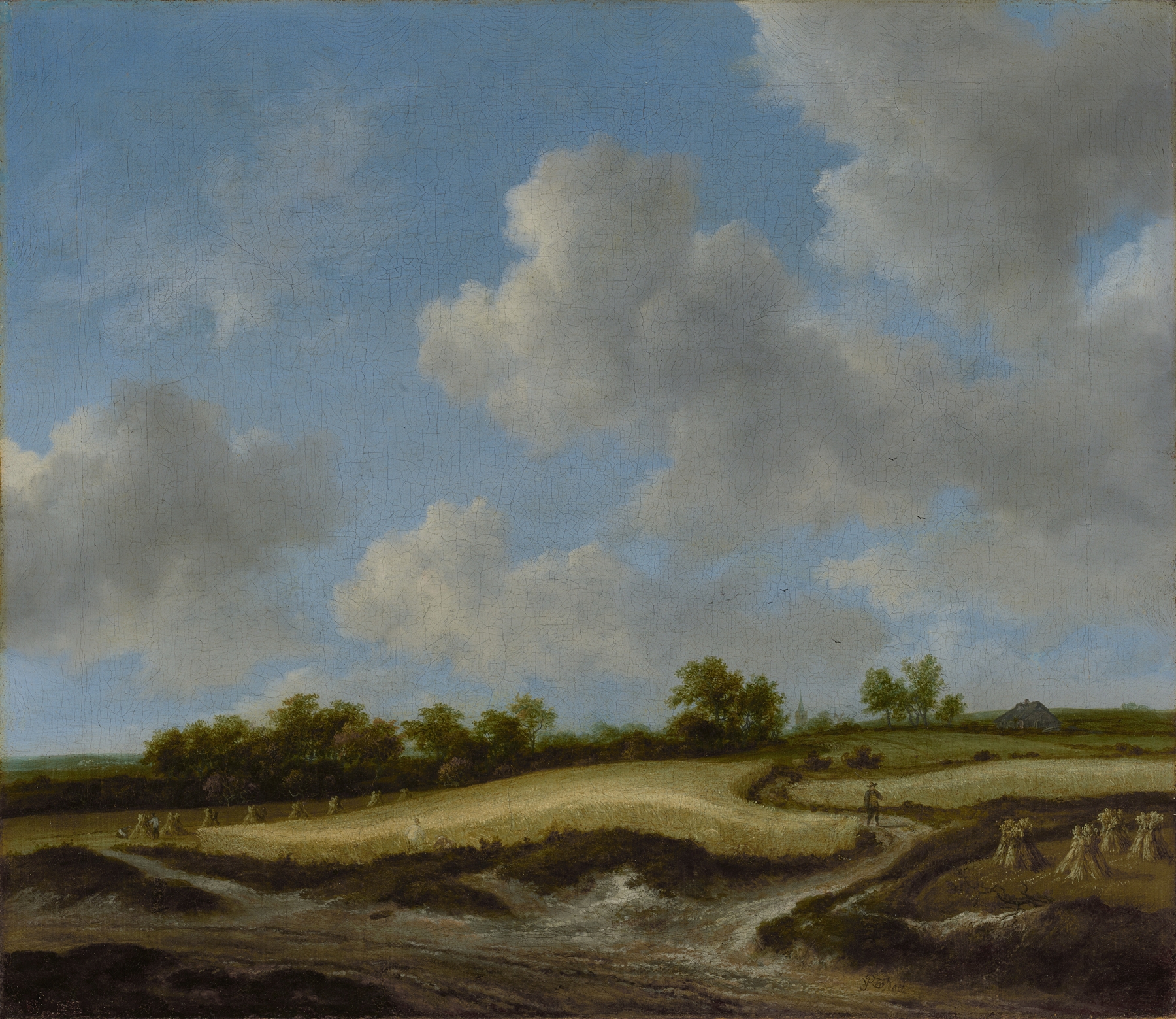 Landscape with a Wheatfield, by Jacob van Ruisdael, public domain