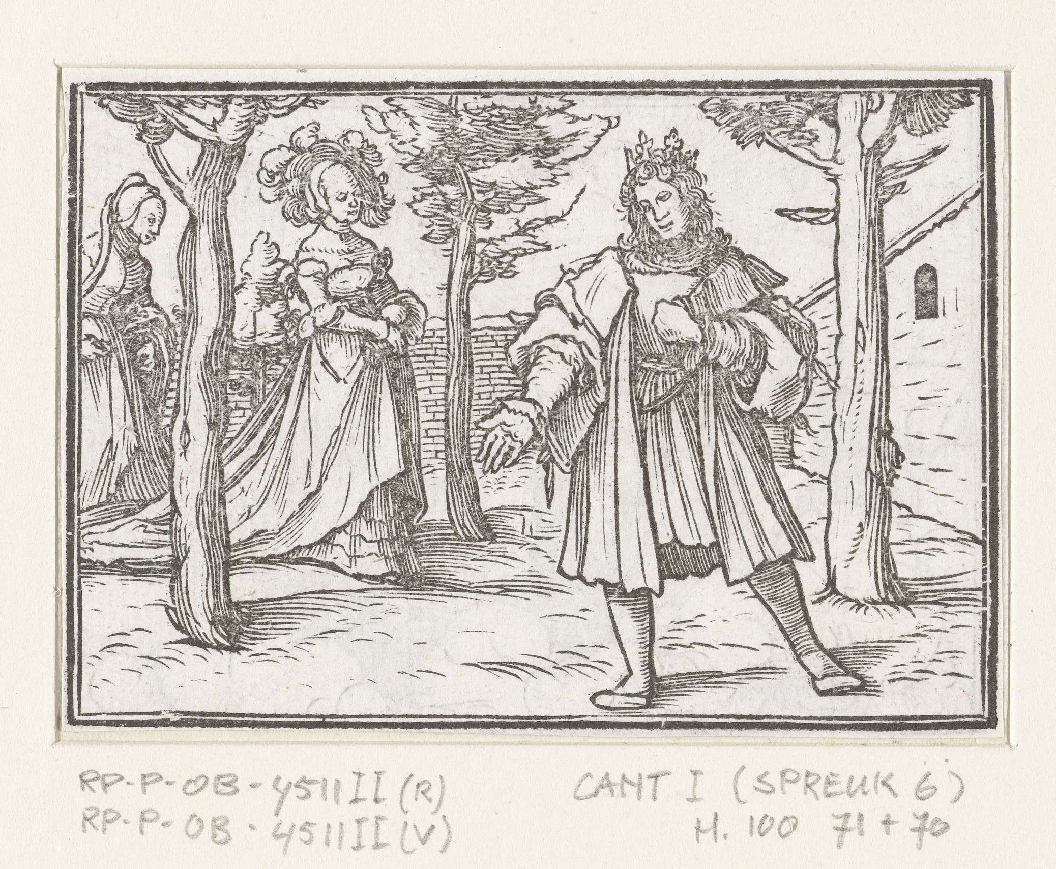 Genre scene of a man and woman in a moment of seduction, paper by Hans Holbein