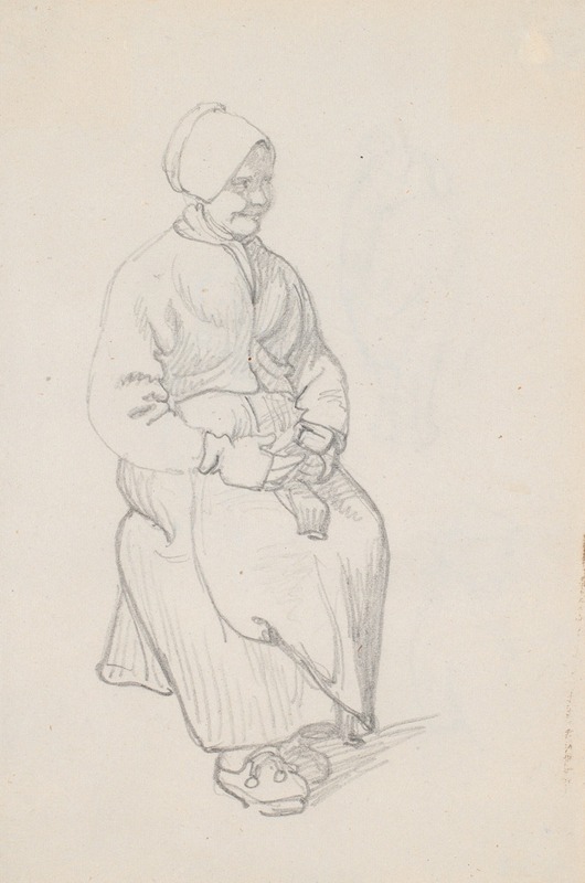 A depiction of a seated Swedish peasant woman by Wilhelm Marstrand.