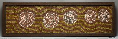 Acrylic on canvas by Pinta Pinta Tjapanangka depicting Indigenous Australian mythology