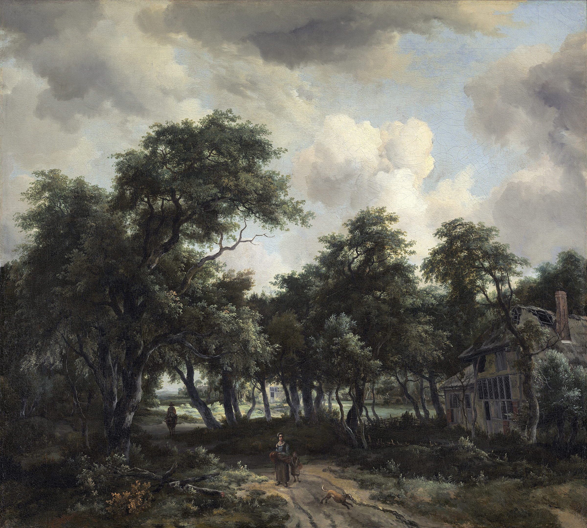 Hut among Trees, by Meindert Hobbema, public domain