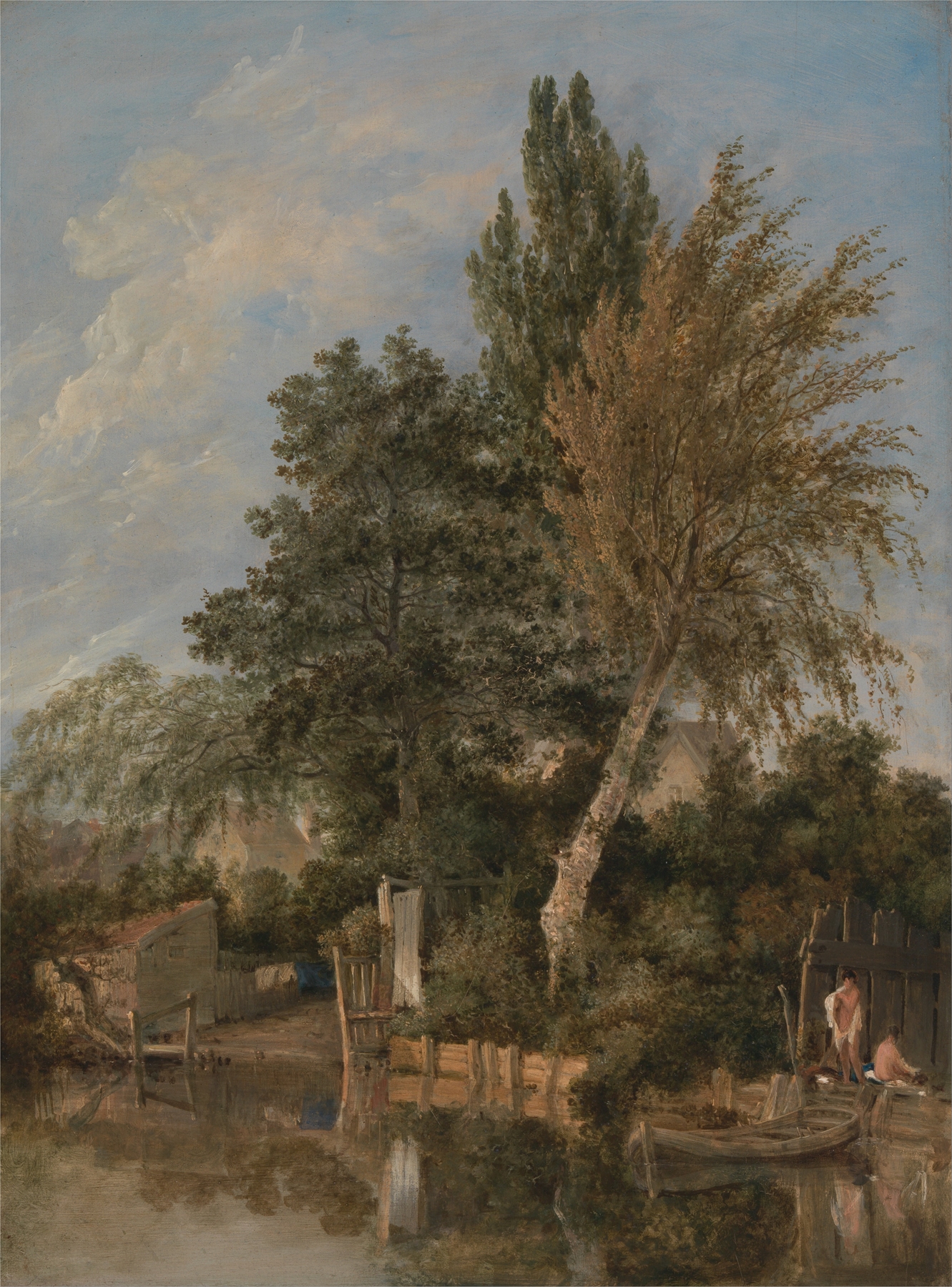 Boys Bathing on the River Wensum, Norwich, by John Crome, public domain