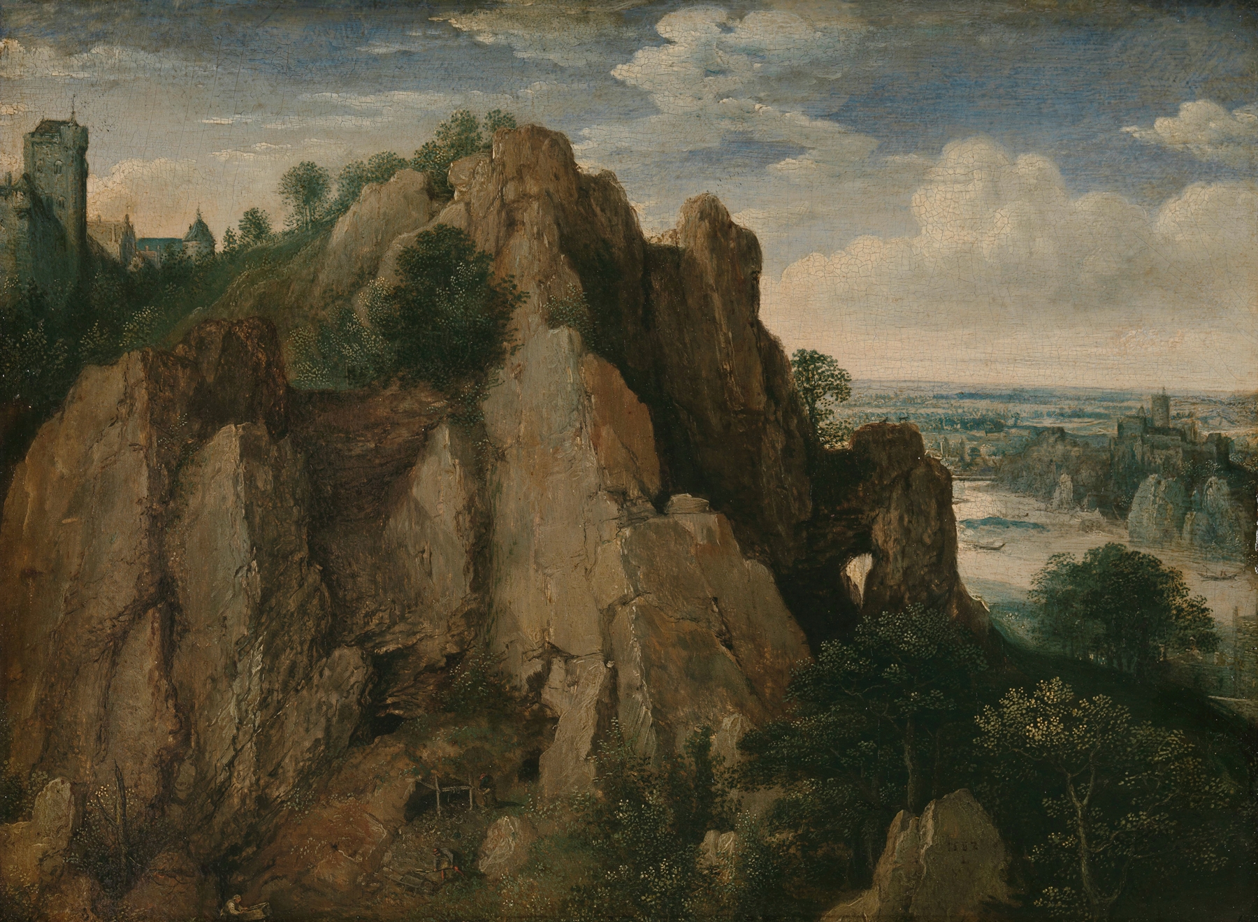 Mountainous landscape, by Lucas van Valckenborch, public domain