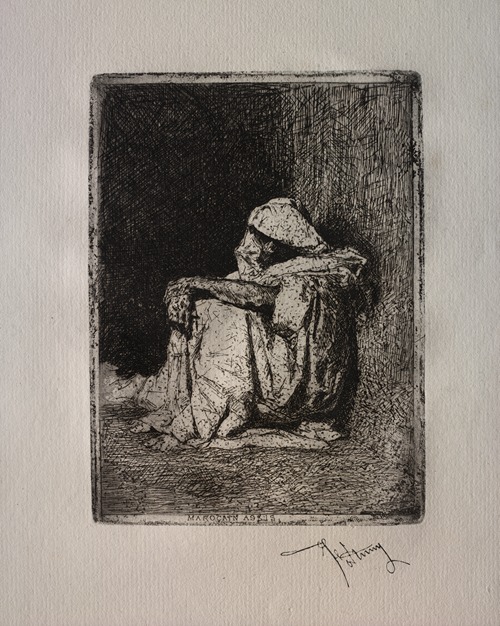 A captivating portrait of an Arabian figure by Mariano Fortuny Marsal.