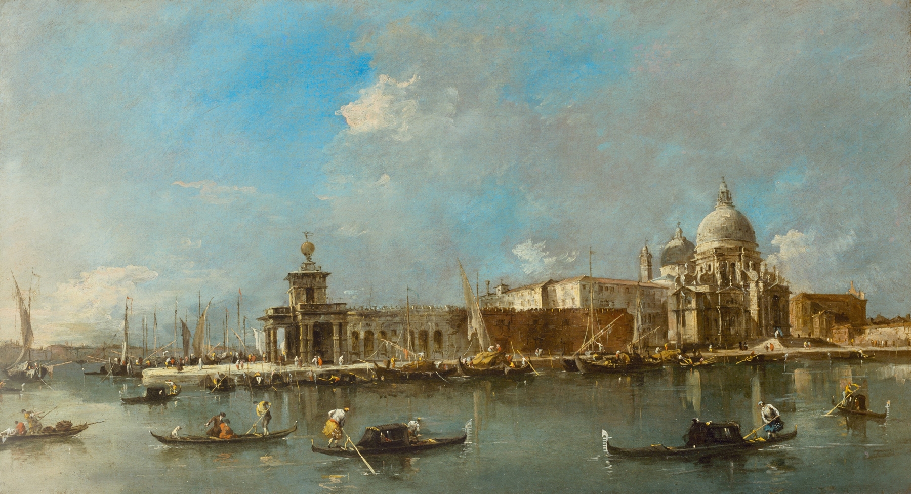 Santa Maria della Salute and the Dogana, Venice, by Francesco Guardi, public domain