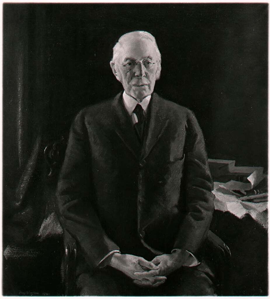 Portrait of Charles William Eliot, oil on canvas by Charles Sydney Hopkinson