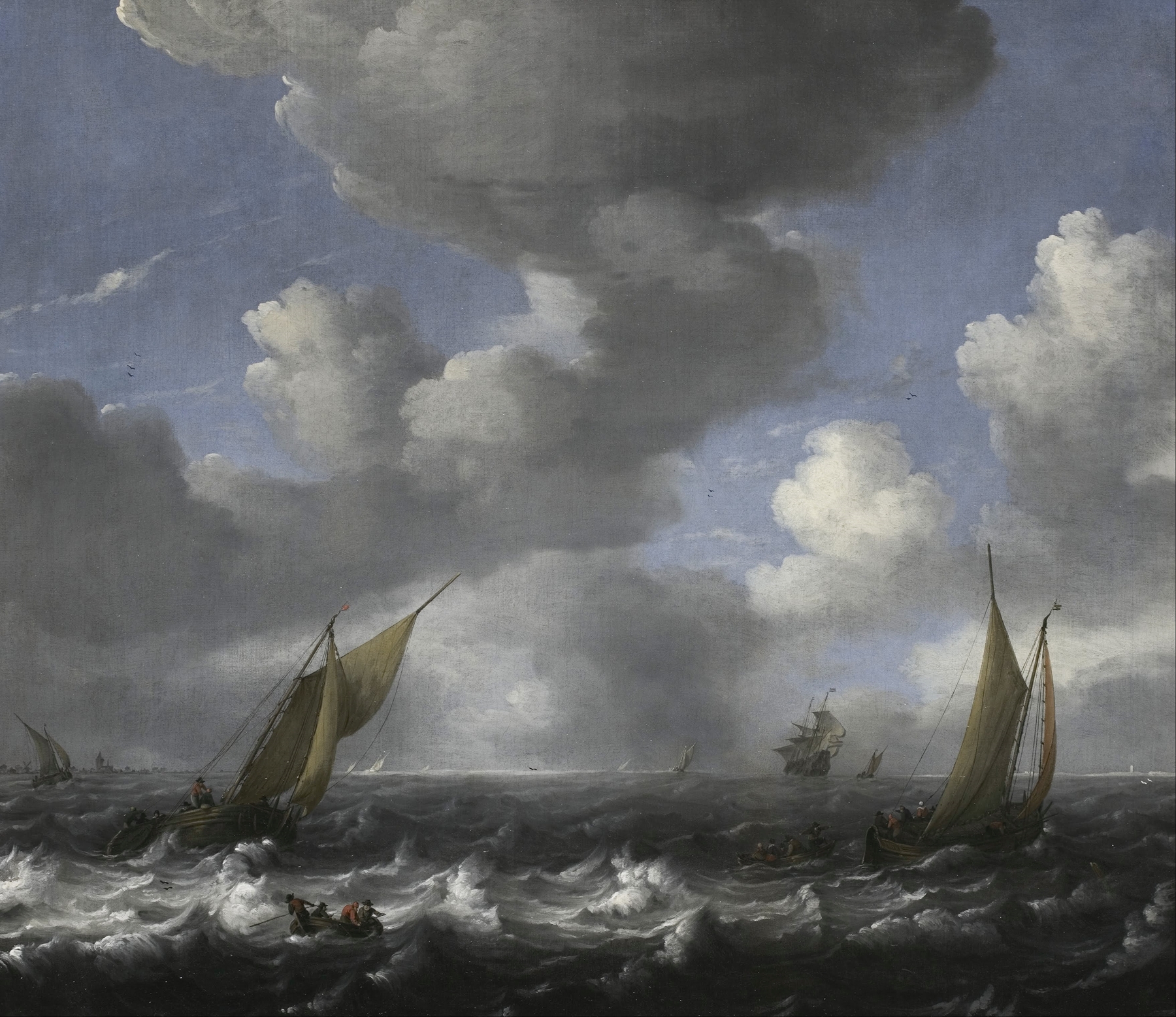 Seascape and Fishing Boats, by Ludolf Backhuysen, public domain