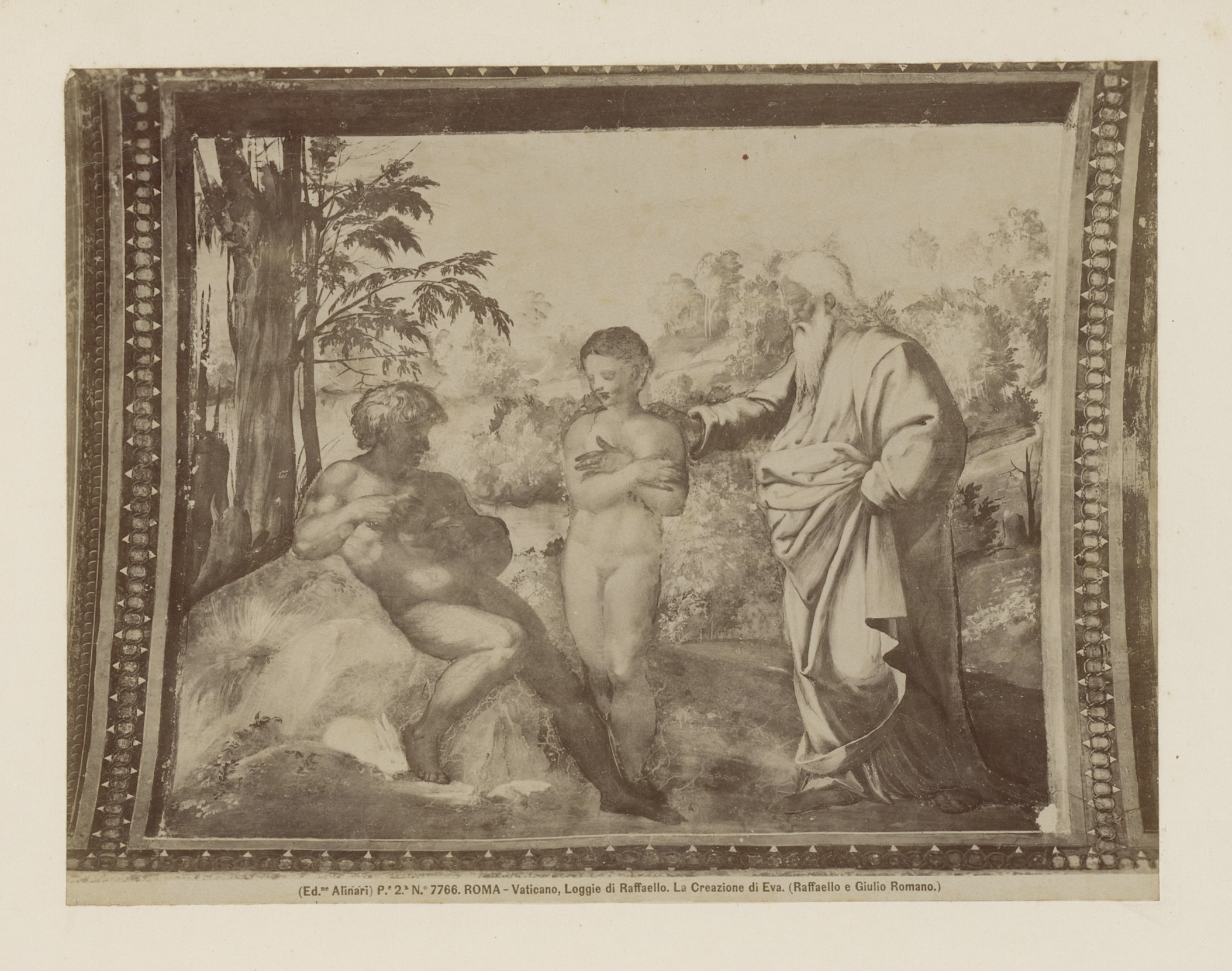 Fresco scene of creation by Fratelli Alinari, albumen print