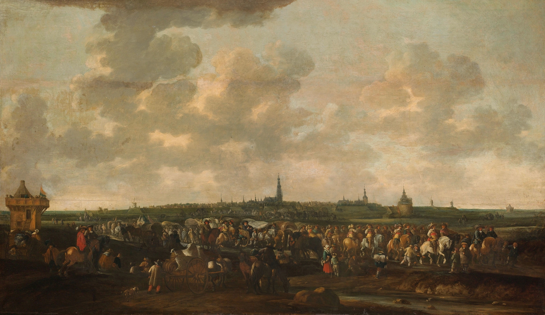 Historical scene of soldiers in uniforms, oil on canvas by Hendrick de Meijer