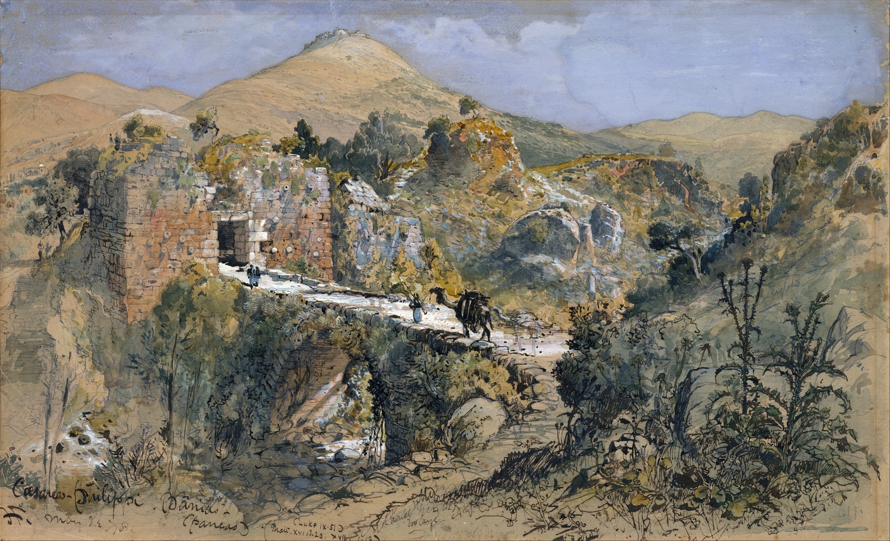 Engraving by Harry Fenn depicting a serene landscape with cliffs.