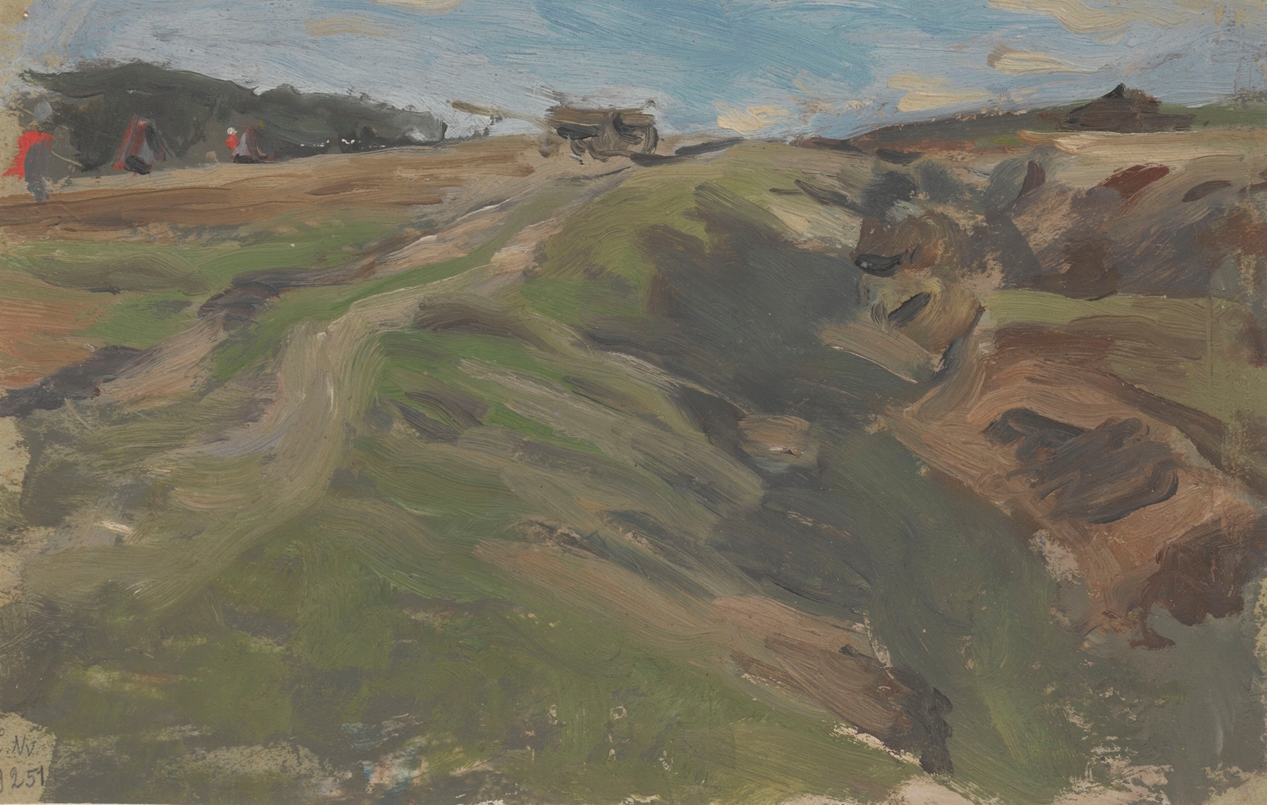 Landscape with a road among fields by Johannes Graf, oil painting