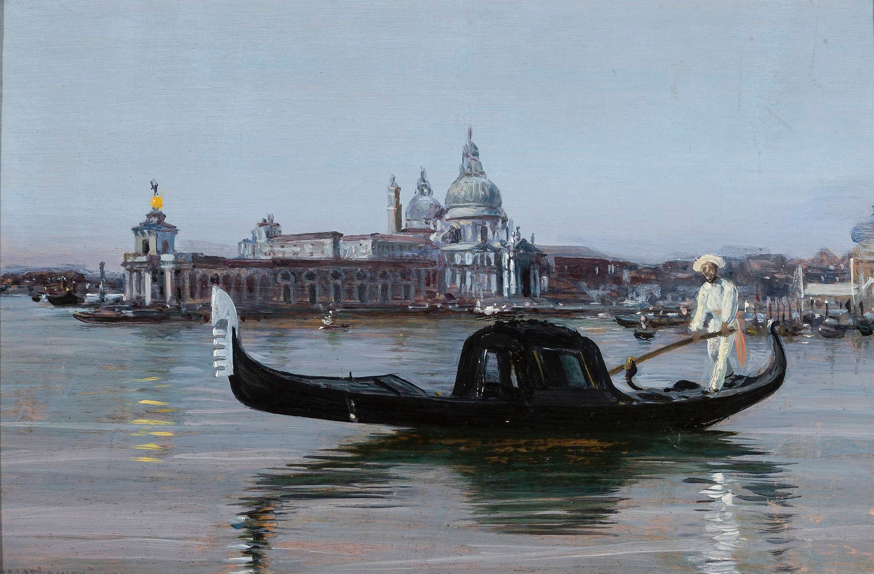 Landscape of Venice with Santa Maria della Salute, oil on canvas by Stanisław Masłowski