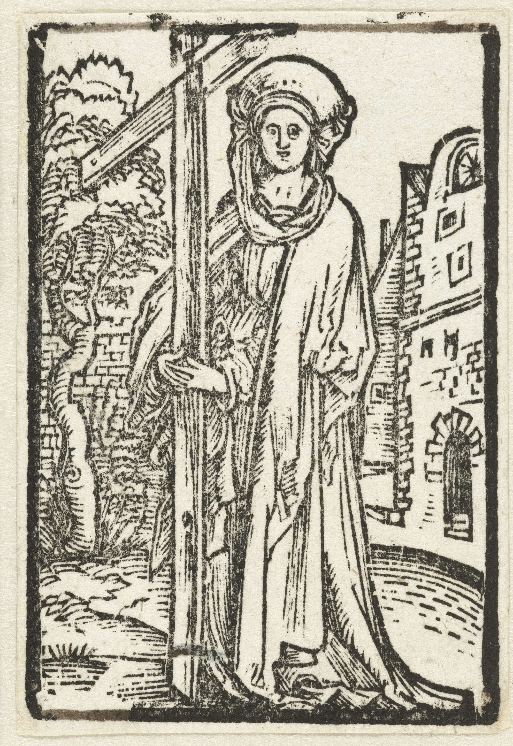 Heilige Helena by Albrecht Dürer, paper, depicting Saint Helena in golden light