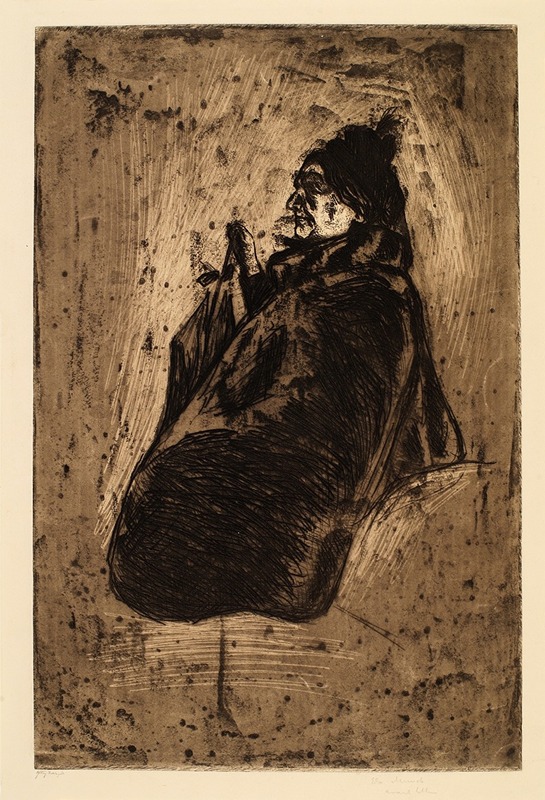 Edvard Munch's 'Old Woman' captures the essence of aging through expressive brushwork.