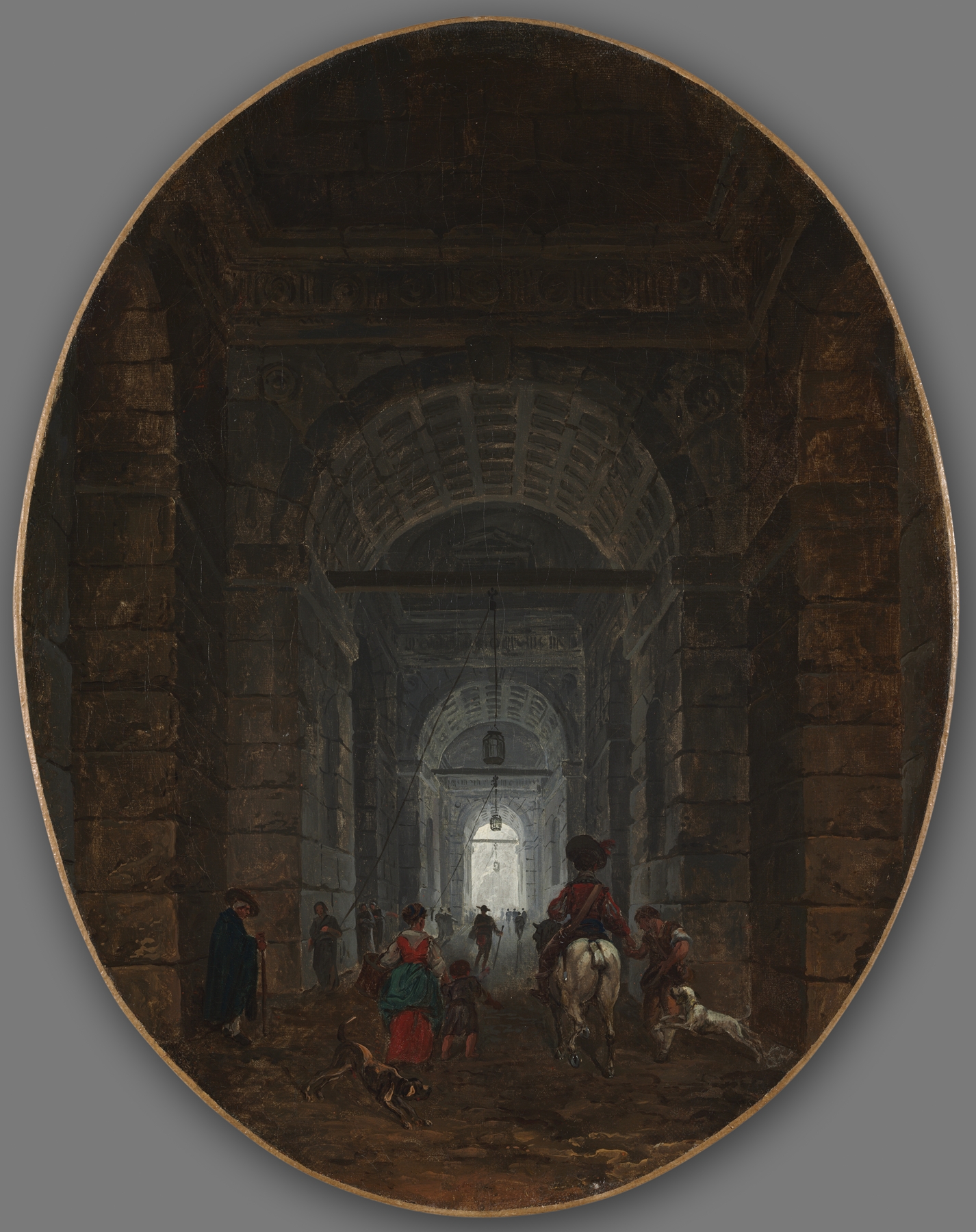 The Grotto of Posillipo, by Hubert Robert, public domain