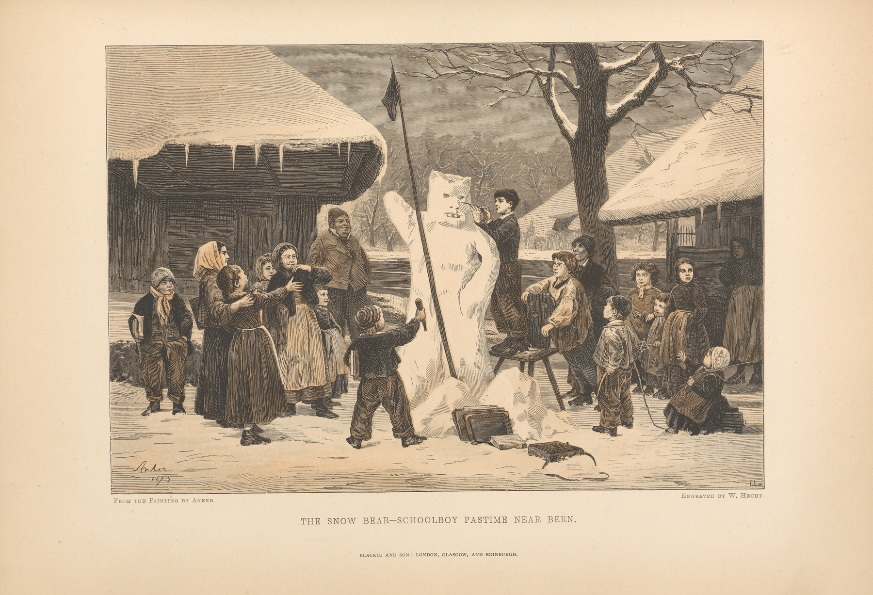 A.‎ ‎Anker – The‎ ‎Snow‎ ‎Bear—Schoolboy‎ ‎Pastime‎ ‎near‎ ‎Bern, by Theodor Gsell Fels, public domain